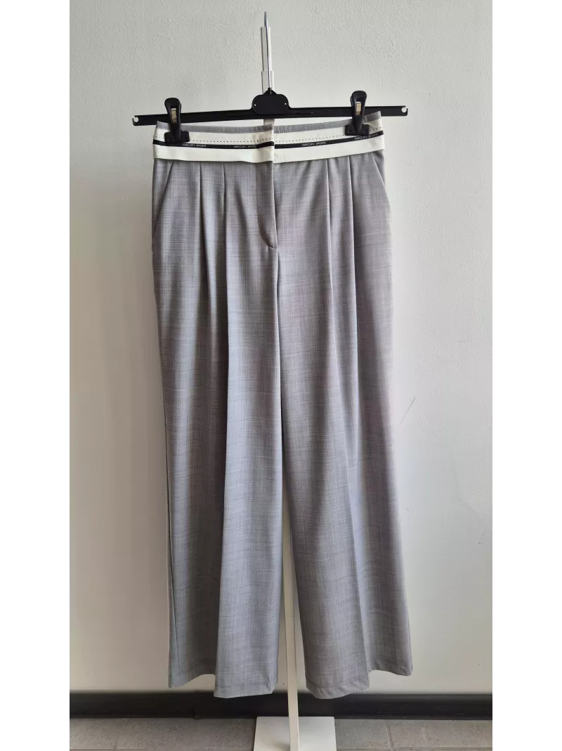 Szare spodnie Marc Cain Wichita wide leg – wełna dziewicza | Stylowy K