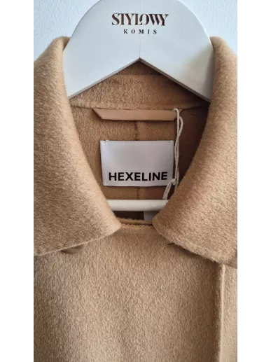 Hexeline płaszcz camelowy 100% wełna S – klasyka | Stylowy Komis