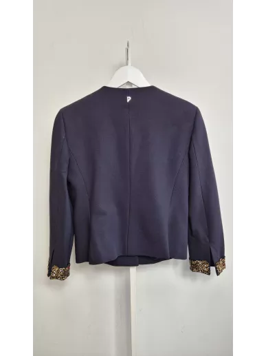 Marynarka Dondup z haftem ręcznym granatowa | Stylowy Komis