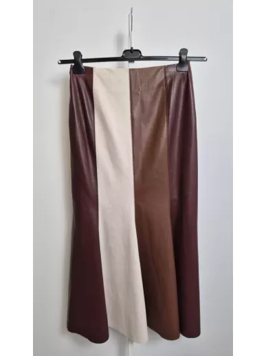 Nanushka spódnica patchwork vegan leather M – Stylowy Komis
