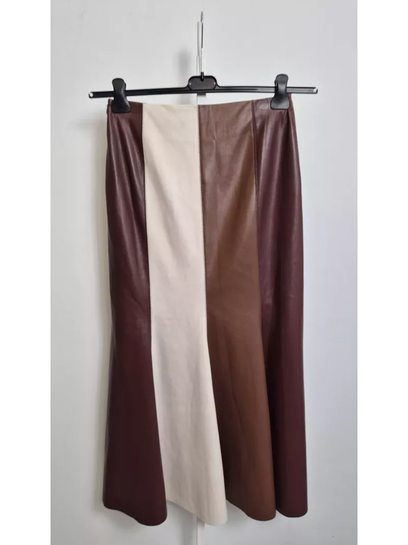 Nanushka spódnica patchwork vegan leather M – Stylowy Komis