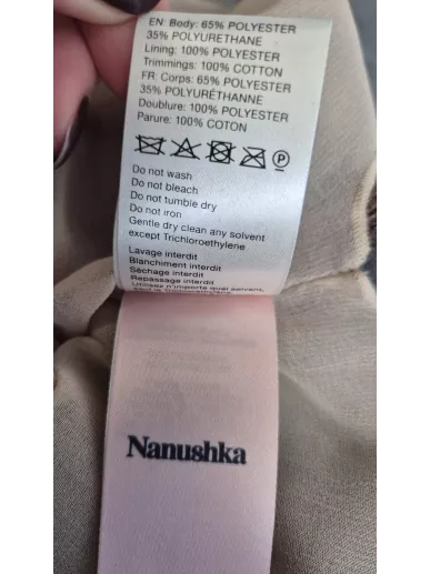 Nanushka spódnica patchwork vegan leather M – Stylowy Komis