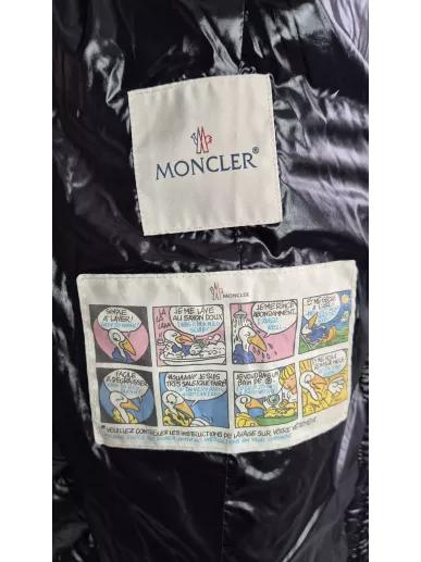 Moncler puchowy płaszcz z futrem Blue Frost Fox – Stylowy Komis