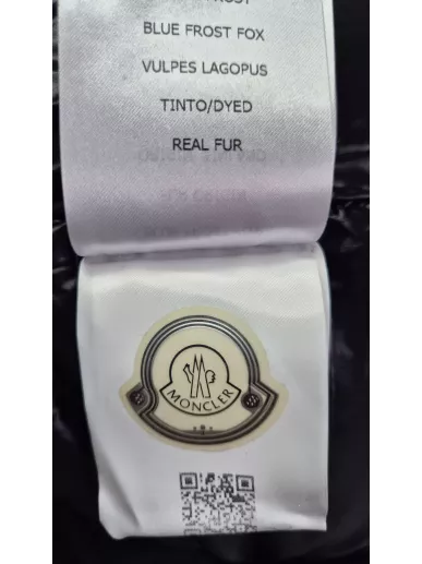Moncler puchowy płaszcz z futrem Blue Frost Fox – Stylowy Komis