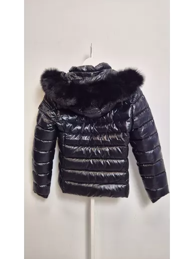 Moncler Badyfur – czarna kurtka z futrem Blue Fox | Stylowy Komis