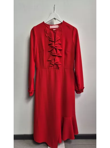 Sukienka Bizuu czerwona falbany r. 38 – premium second hand