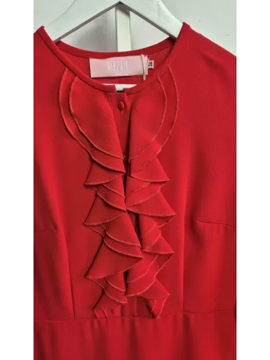 Sukienka Bizuu czerwona falbany r. 38 – premium second hand