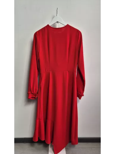 Sukienka Bizuu czerwona falbany r. 38 – premium second hand