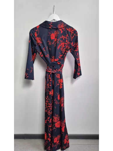 Sukienka Bizuu Après Midi XS – granatowa w czerwone kwiaty