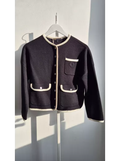 Maje kardigan Chanel czarny premium second-hand | Stylowy Komis