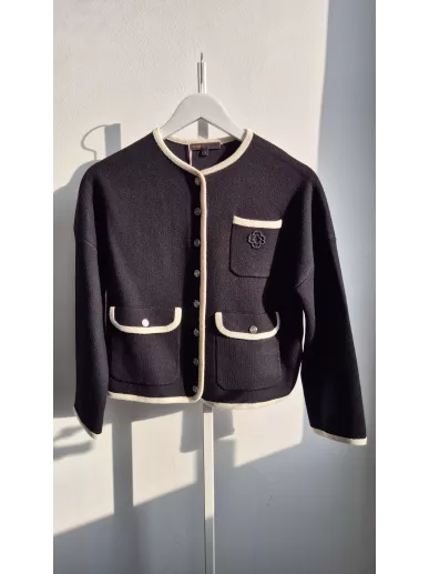 Maje kardigan Chanel czarny premium second-hand | Stylowy Komis