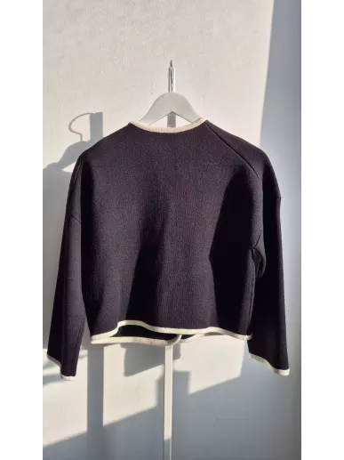 Maje kardigan Chanel czarny premium second-hand | Stylowy Komis