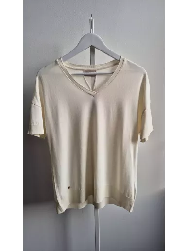 MOS MOSH bluzka ecru lyocell bawełna | Stylowy Komis