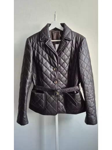 Rena Lange ocieplana kurtka skórzana pikowana | Stylowy Komis