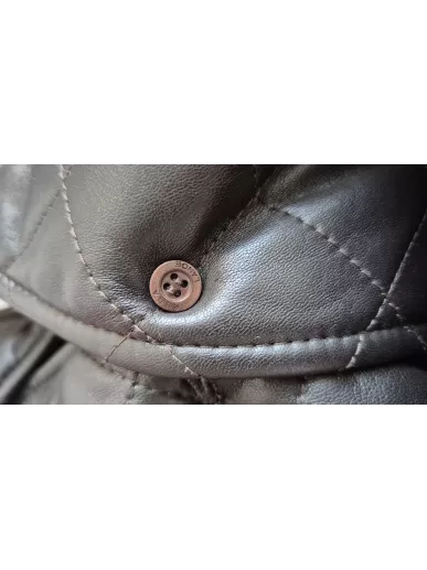 Rena Lange ocieplana kurtka skórzana pikowana | Stylowy Komis