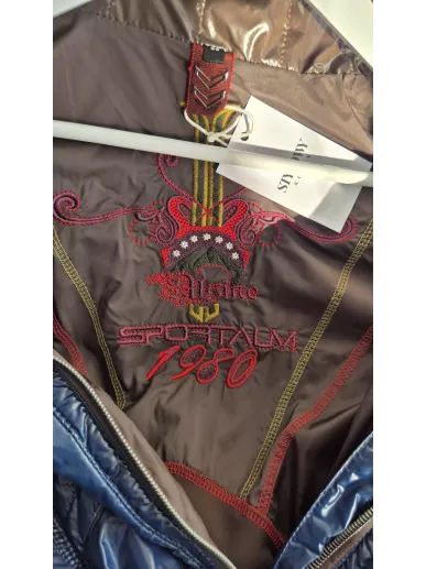 Sportalm puchowa kurtka z futrem niebieska | Stylowy Komis