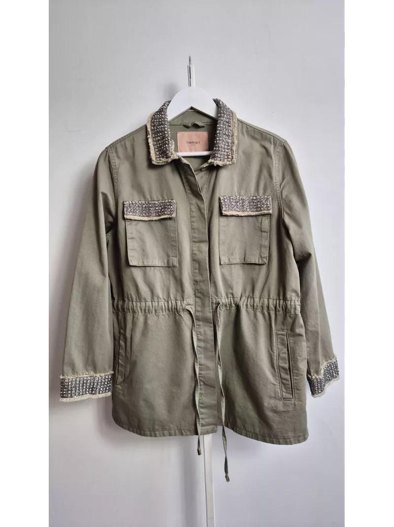 Bawełniana kurtka Twinset Milano z aplikacjami | Stylowy Komis