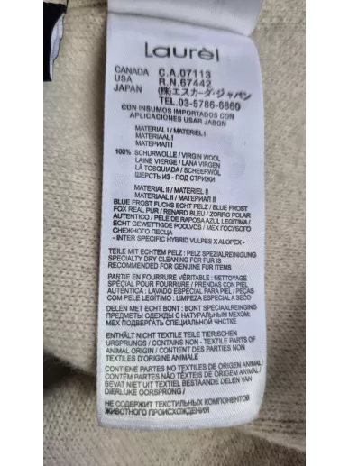 Laurel płaszcz z naturalnym futrem lisa | virgin wool | Stylowy Komis