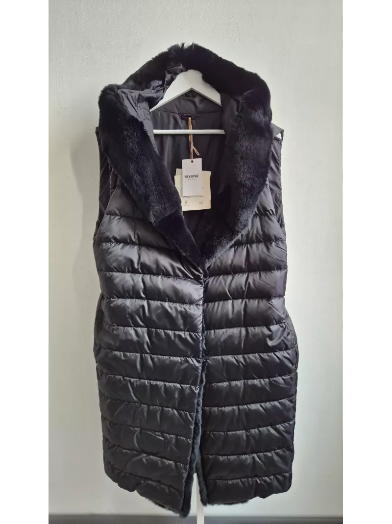 Max Mara The Cube dwustronna kamizelka puchowa z futrem | Stylowy Komi